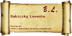 Babiczky Levente névjegykártya