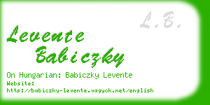 levente babiczky business card